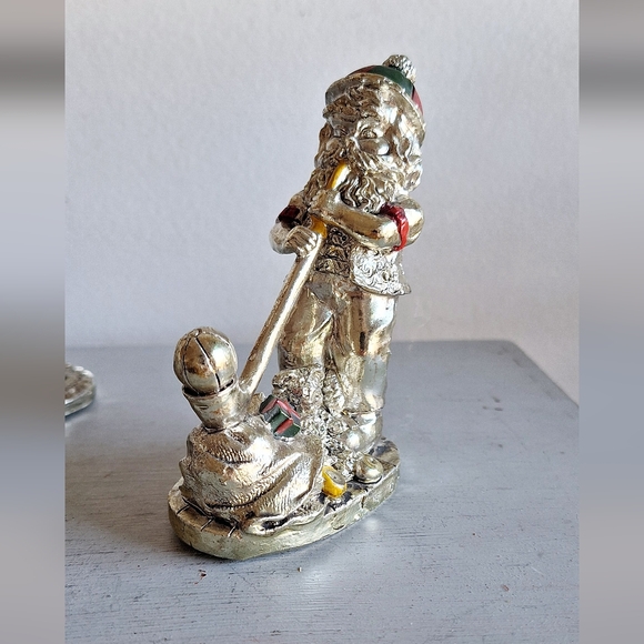 Set of 4 Santa Claus elves in silver - Picture 4 of 11